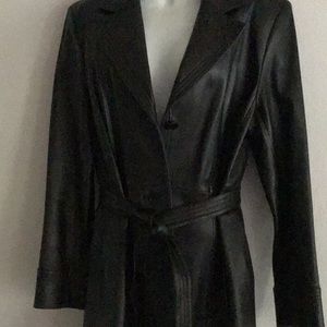 Valerie Stevens Black 3/4 length leather jacket